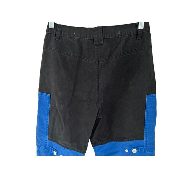 BLUE REVIVAL Cargo Jeans Color-block Blue Black Zippers Size 28 - Picture 6 of 9